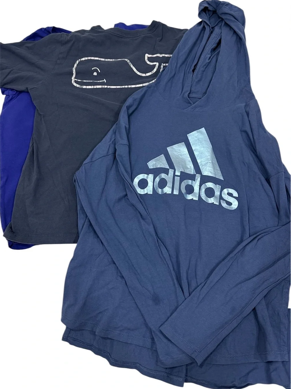 Vineyard Vines Kids Long-Sleeve Tee in Navy Blue with Whale Logo
